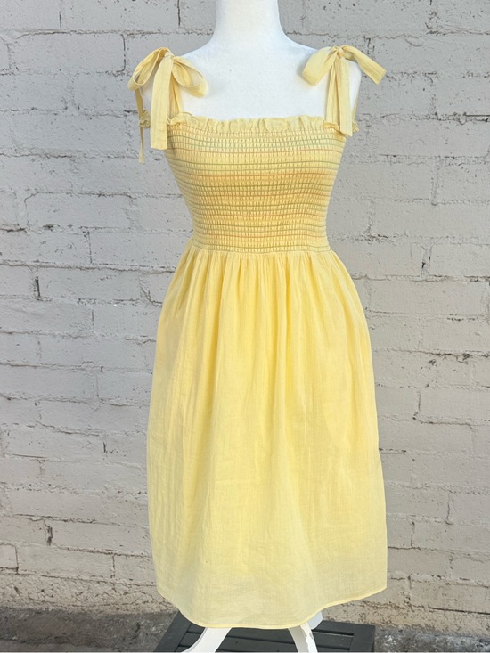 Modcloth Dresses & Skirts - ModCloth Smocked Tie-Shoulder Midi Dress Yellow Size S